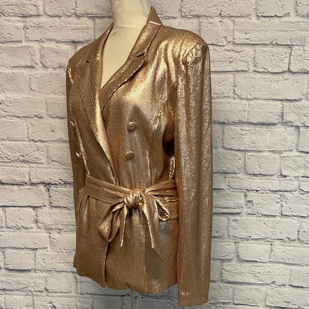 Forever Unique Shimmering Rose Gold Blazer Size M/L - Picture 6 of 9